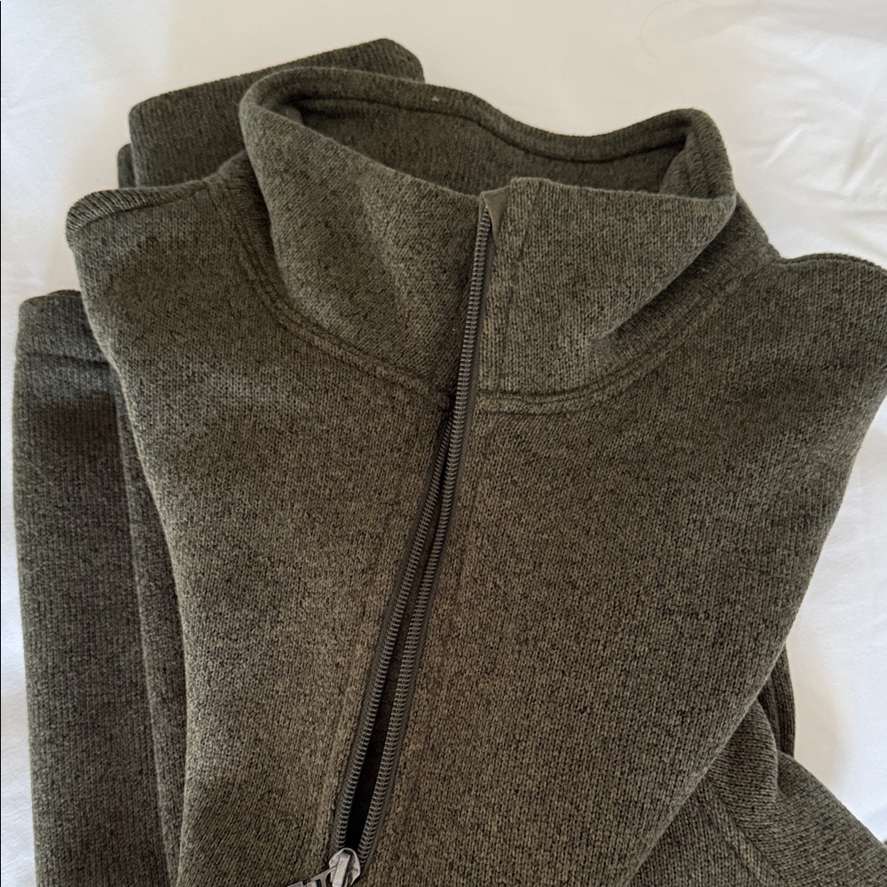 Quarter Zip Men's Sweater; Sz. XL, Olive Green